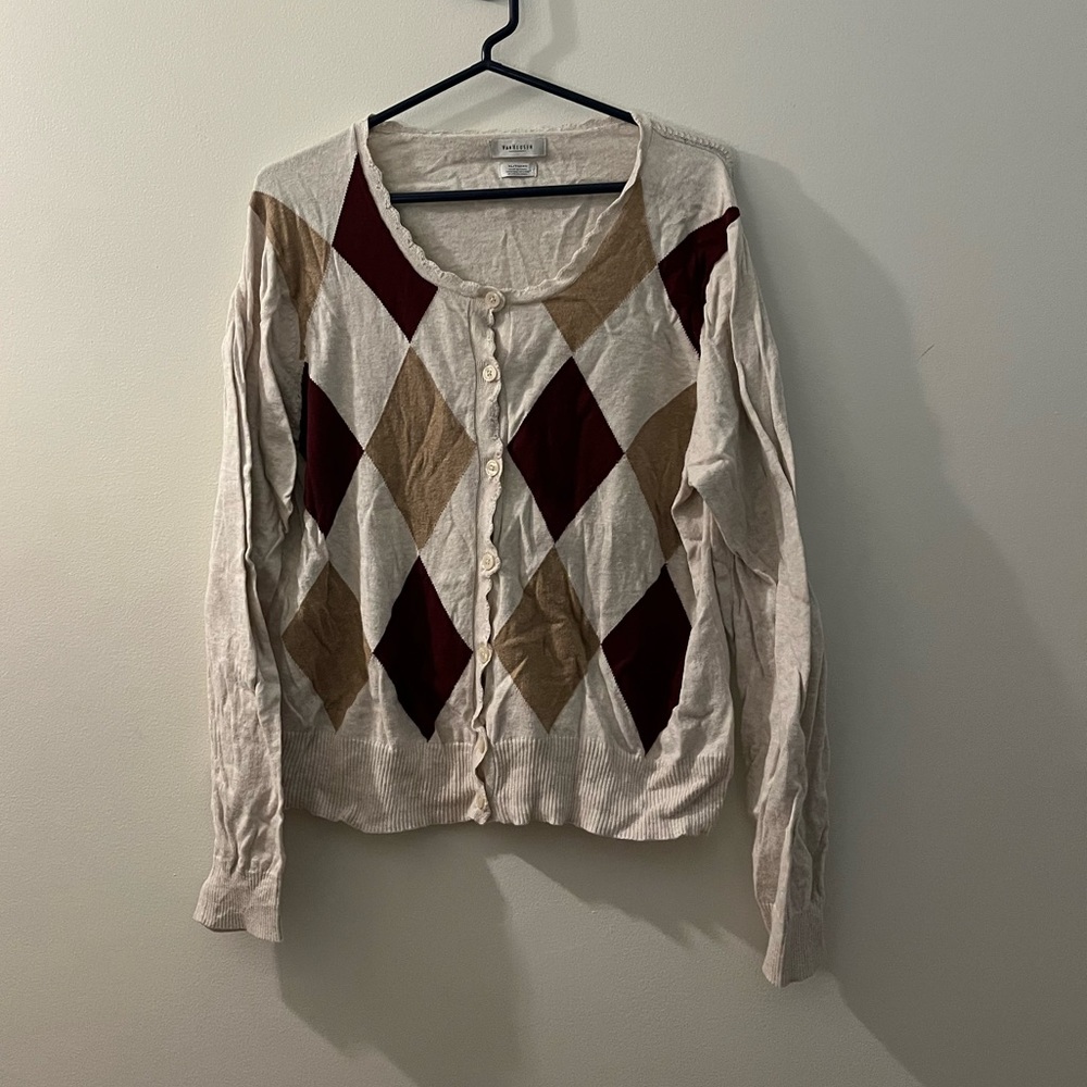 Van Heusen argyle cardigan sweater